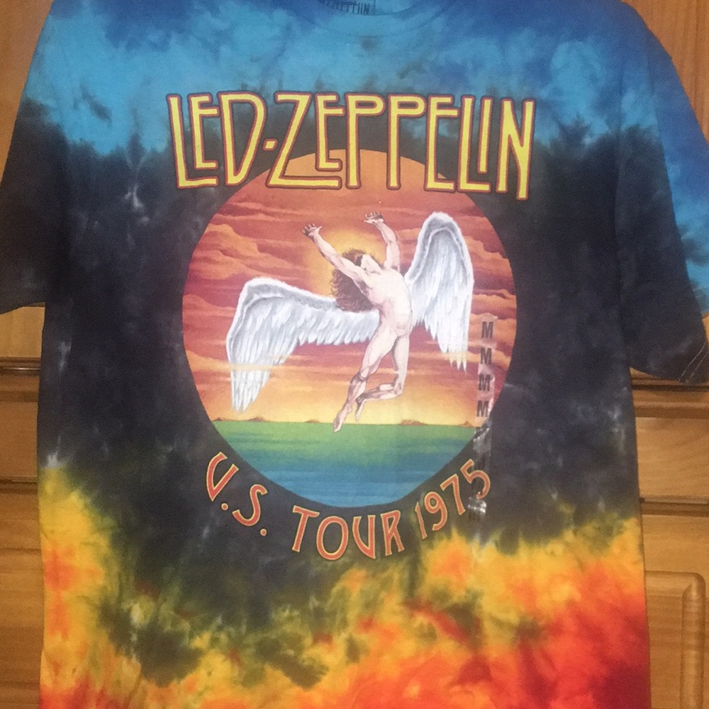 Official Led Zeppelin US Tour 1975 tie dye tee
